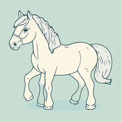 Fototapeta na wymiar Hand drawn horse outline illustration