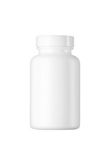 Pills bottle on white background. Isolated