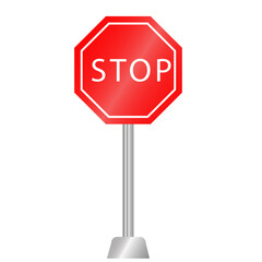 Stop sign isolated on white