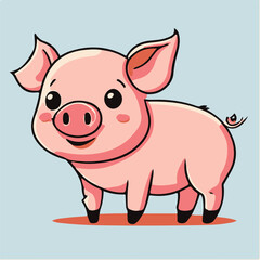 Vector cute pig cartoon