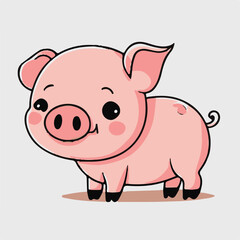 Vector cute pig cartoon