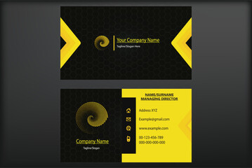 Black and yellow business card for commercial use