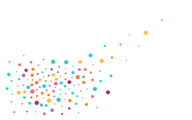 Color Rain Happy Vector White Background.