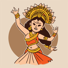 Vector traditional dancer cartoon vector illustration