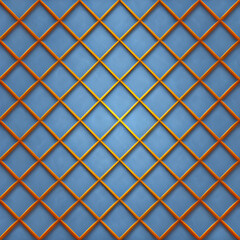 diamond grid gold pattern on blue background. Generative AI