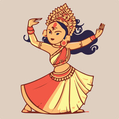 Vector traditional dancer cartoon vector illustration