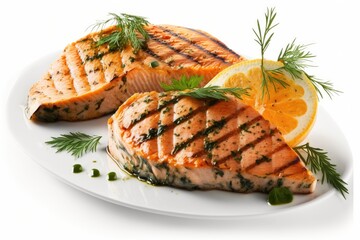 grilled salmon steak