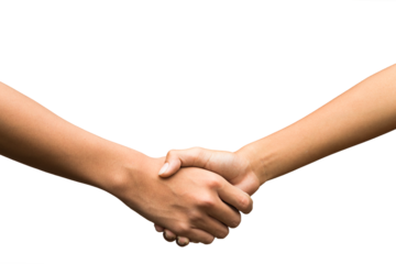 Shaking hands  isolated on white.