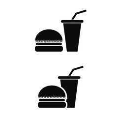 Food Burger Soft Drinks Meals Icon Illustration Design Vector