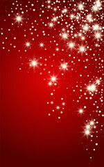 Gray Snow Vector Red Background. Winter Snowflake