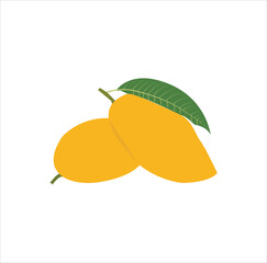 Two yellow mangoes vector art work.