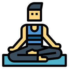 meditation filled outline icon style