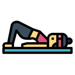 yoga filled outline icon style