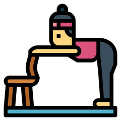 yoga filled outline icon style