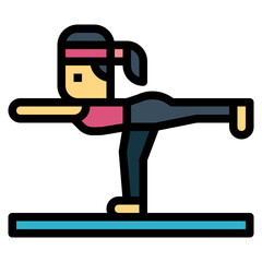 yoga filled outline icon style