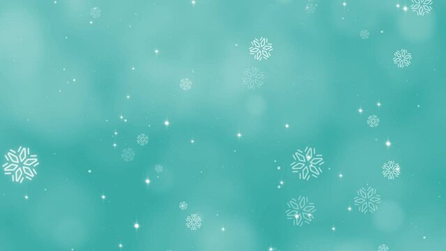 Blue Christmas frame with snowflakes, particles