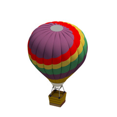 Isometric hot air balloon isolated