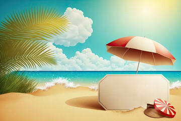 Fototapeta na wymiar Beach Holidays Sales Background