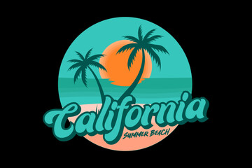 Naklejka premium Streetwear Graphic Design California Beach
