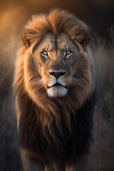 Obraz na płótnie Canvas Lion at Sunset