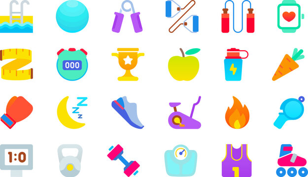 set of icons Fitness Sport