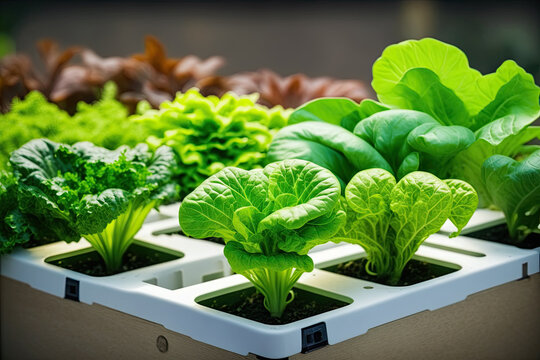 Modern hydroponics plants, Generative AI