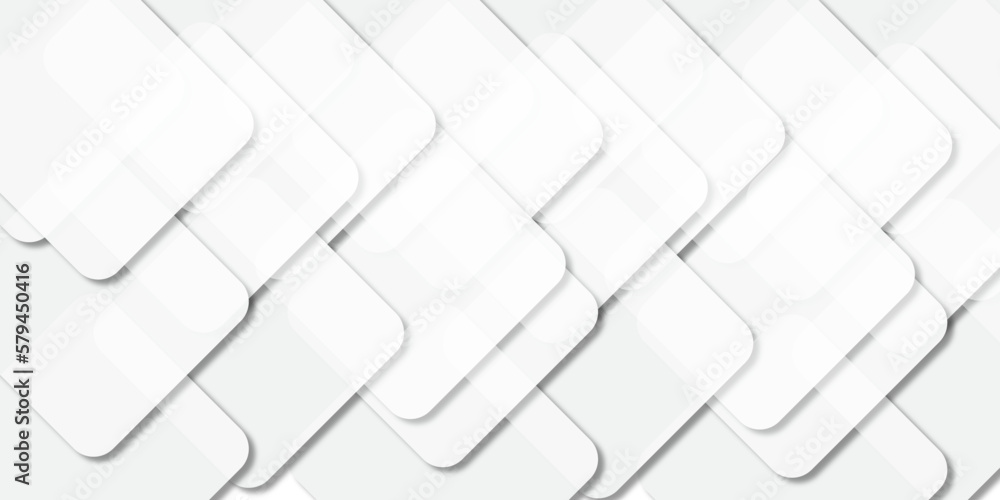 Poster abstract white and grey geometric square pattern design of technology background with shadow. square