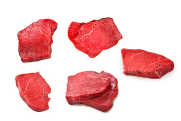 Beef steak isolated on white background.