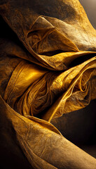 Golden Fabric Weave Illustration: A Luxurious Depiction of Soft and Shimmering Textile Art created with Generative AI technology