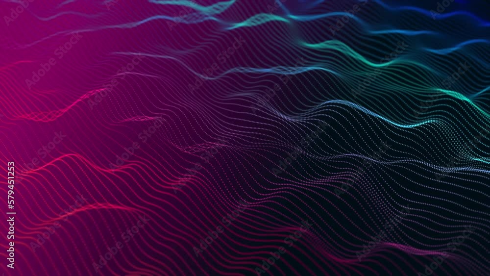 Aufkleber abstract colorful digital particle wave background.
