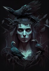 Raven Queen: A Gothic Beauty in Black
