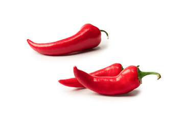 Red hot chili pepper isolated on a white background.
