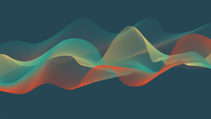Fototapeta premium abstract colorful wave background in dark color.