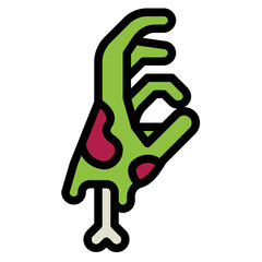 zombie hand filled outline icon style