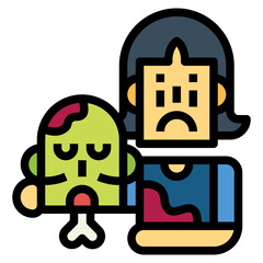 sad filled outline icon style