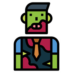 zombie filled outline icon style