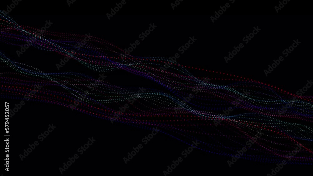 Poster abstract colorful digital particle wave background.
