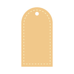 Blank yellow shopping tag on white background