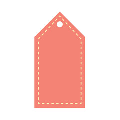 Blank red shopping tag on white background