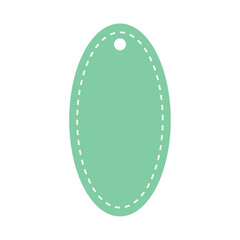 Blank green shopping tag on white background