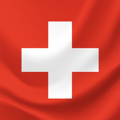 Vector Switzerland flag. Switzerland flag illustration. Switzerland banner. Symbol, icon.