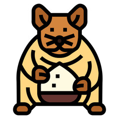 hamster filled outline icon style