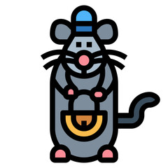 hamster filled outline icon style