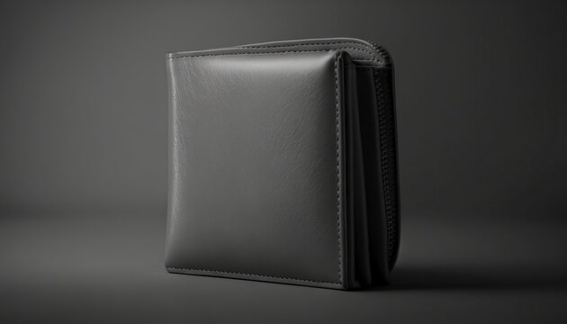 Sleek Sophistication: Black Wallet on Dark Gray Background