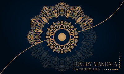 Modern and Creative Luxury Ornamental Islamic Mandala Background Design, Invitation Card Template