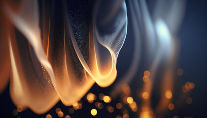 Gold / Blue, Digital shapes silk, bokeh, background