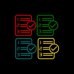  Priority next step list importance projects icon isolated on black background. 