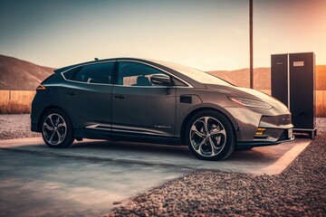 Fototapeta na wymiar Electric Car Charging: The Future of Sustainable Transportation AI Generated