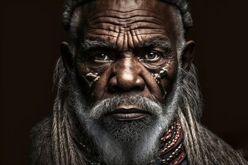 Detailed Face of a Zulu Tribe Man