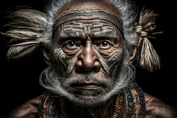 The Dayak People of Kalimantan, Indonesia in the Dark 